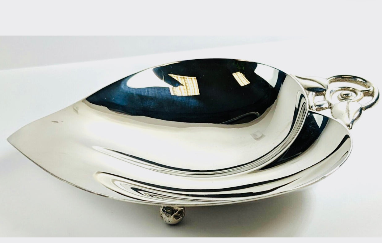 Vintage Sterling Nut Dish by Tiffany & Co in Leaf Form