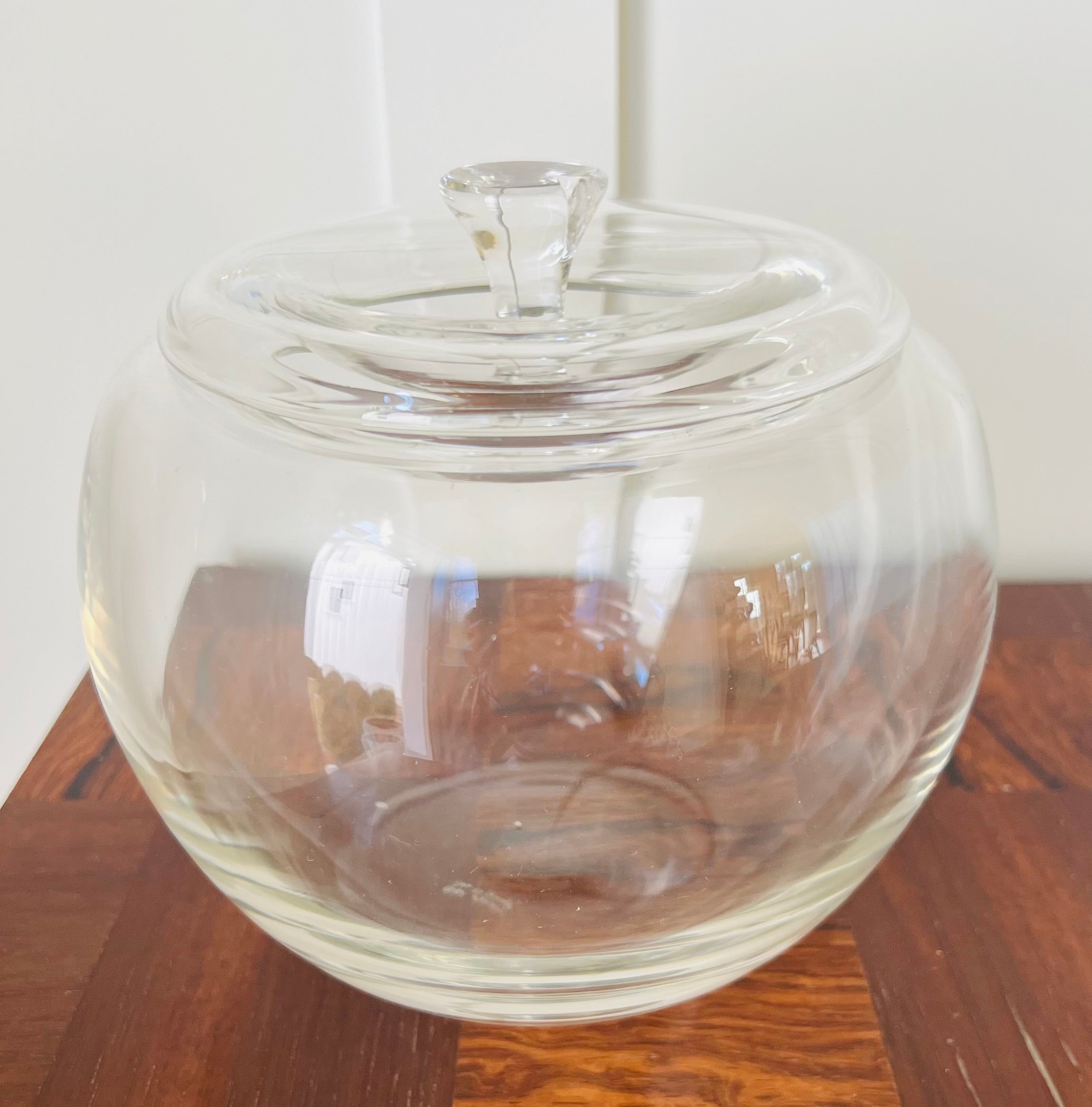 Vintage Elsa Peretti for Tiffany& Co Crystal Apple Lidded Bowl