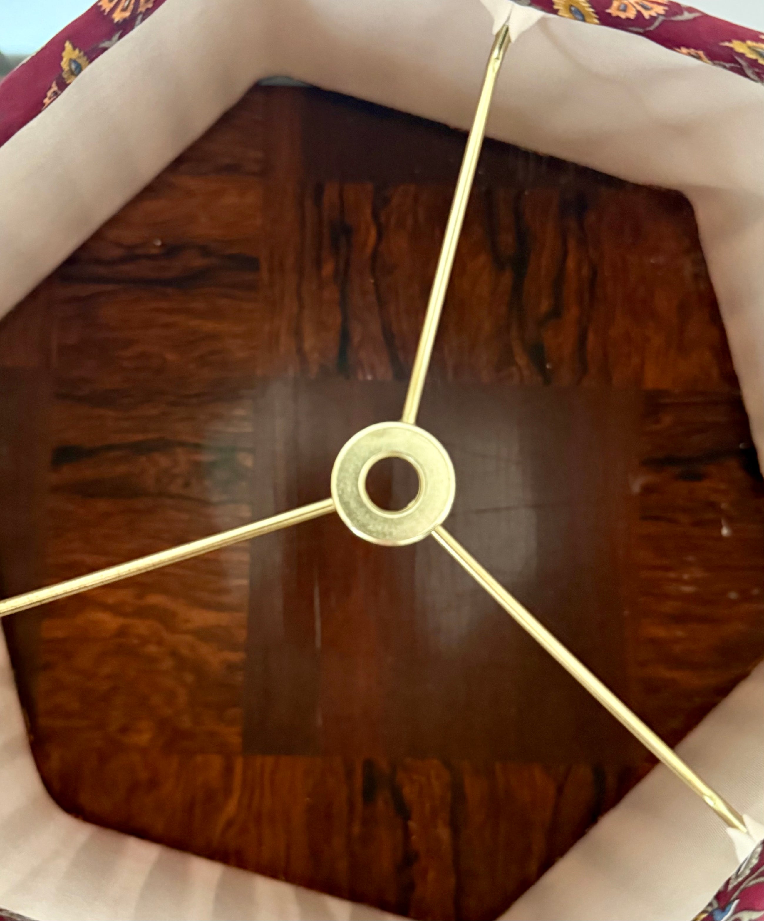 Lampshade, Handmade Silk Sari Hexagonal Lampshade