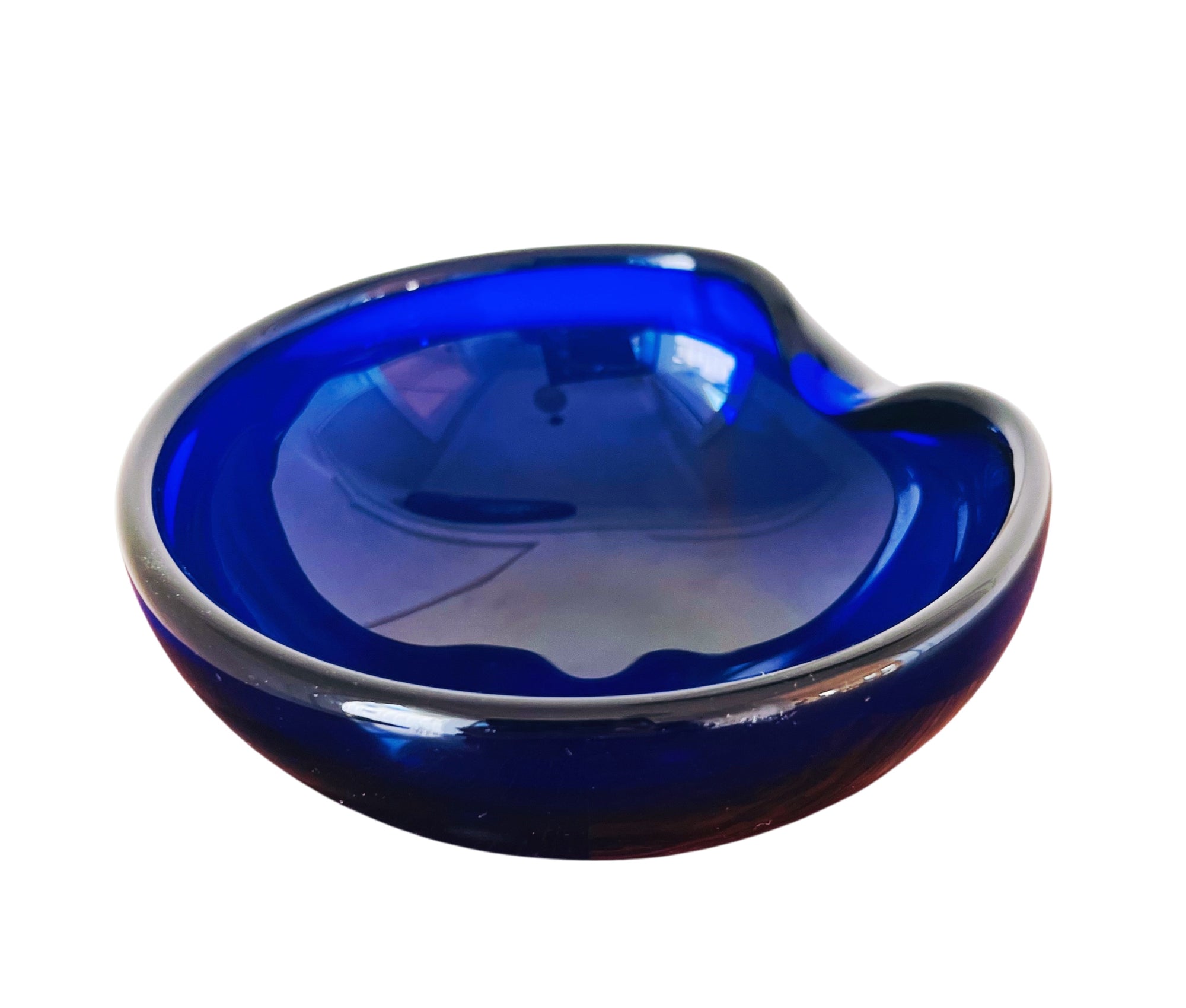 Vintage Elsa Peretti for Tiffany & Co Thumbrint Cobalt Crystal Bowl