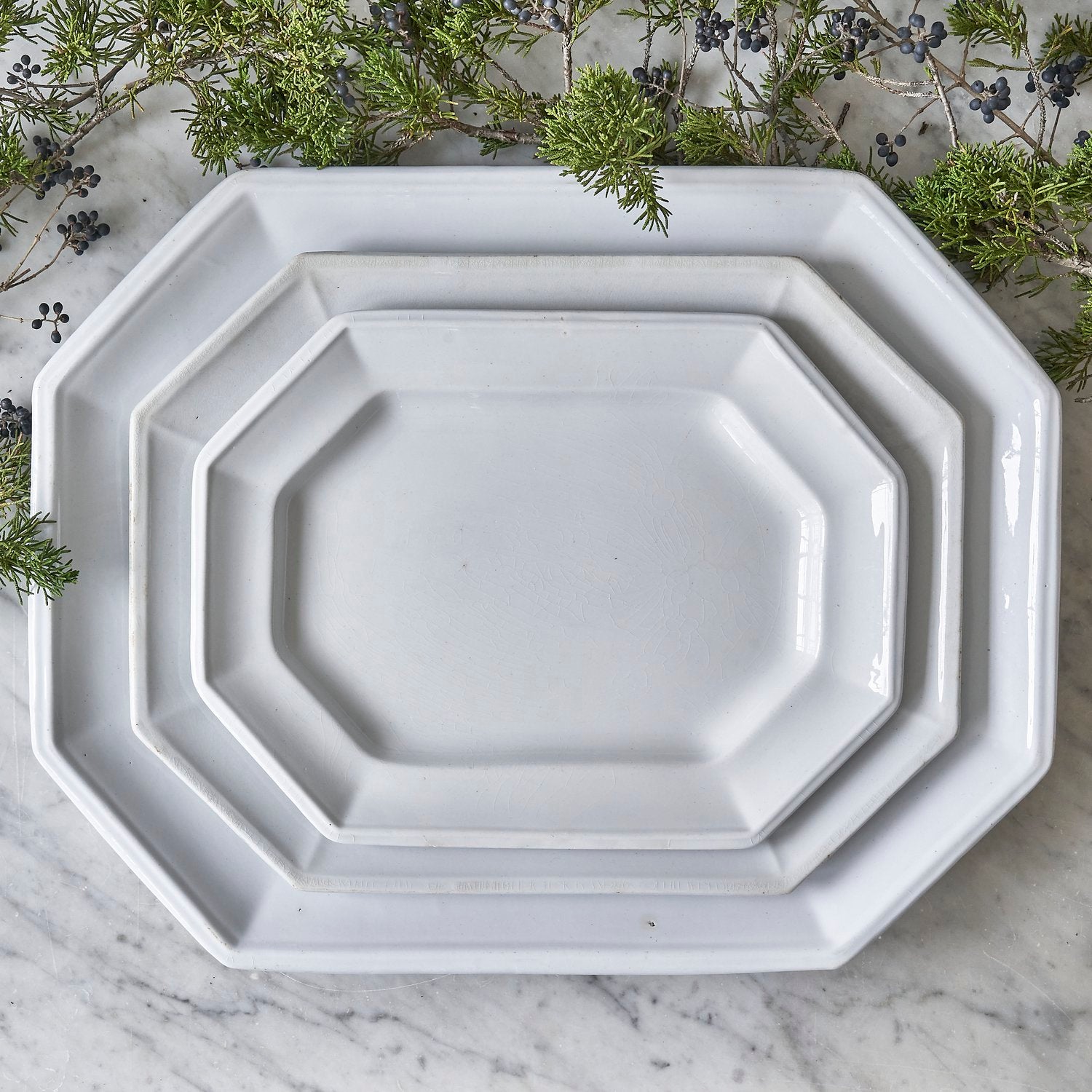 Antique Ironstone Serving Platter, Medium, c. 1840