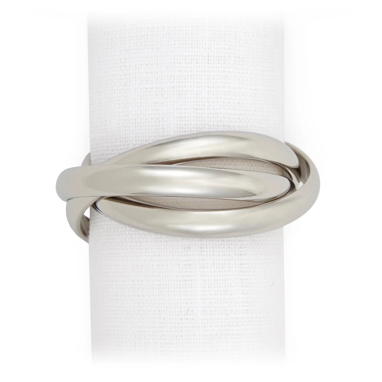 Three Ring Metal Napkin Ring by l'Objet, Set of Four (2 Sets Requested)
