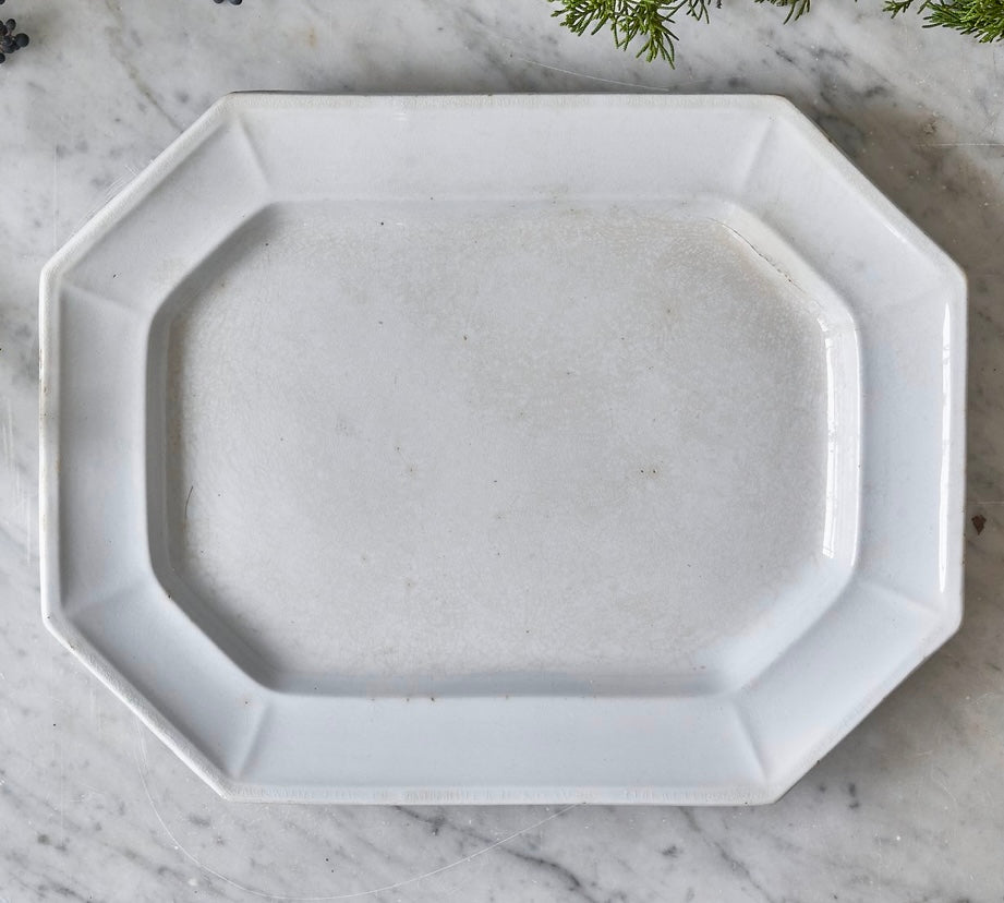 Antique Ironstone Serving Platter, Medium, c. 1840