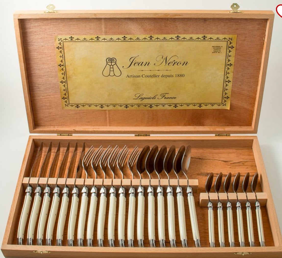 Lauguiole 24 piece Stainless Flatware Set with Ivory Handles