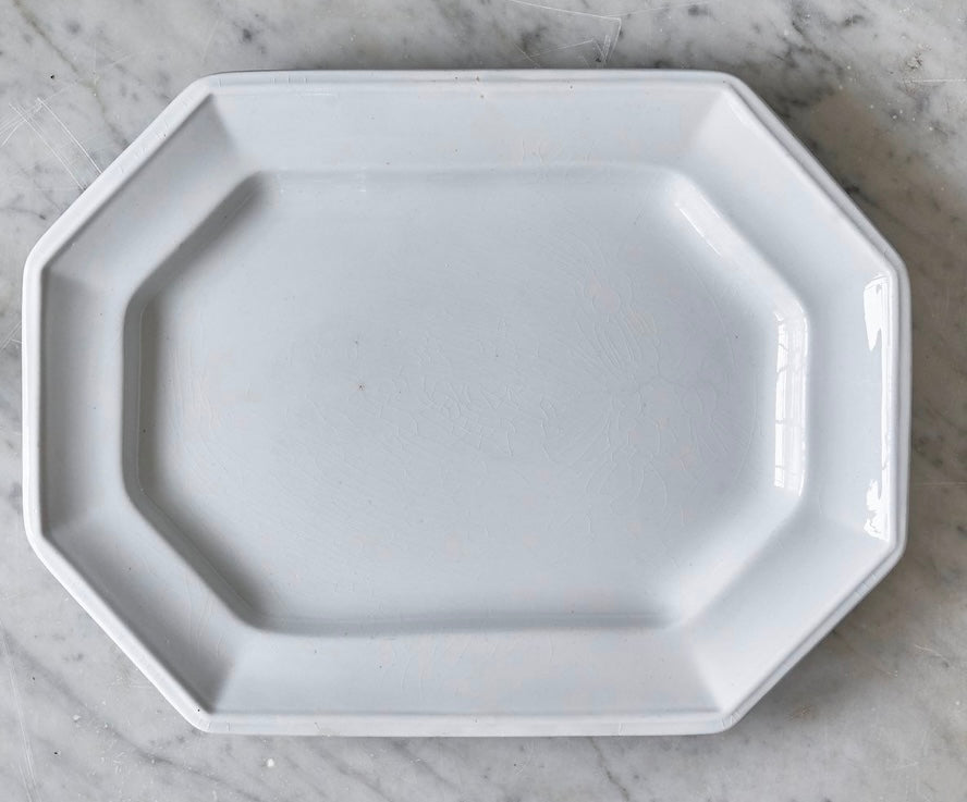Antique Ironstone Serving Platter, Small, c. 1840