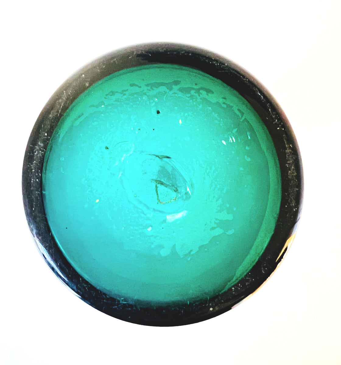 Vintage Glass Bulb Forcer, Teal Green Gray Antiques