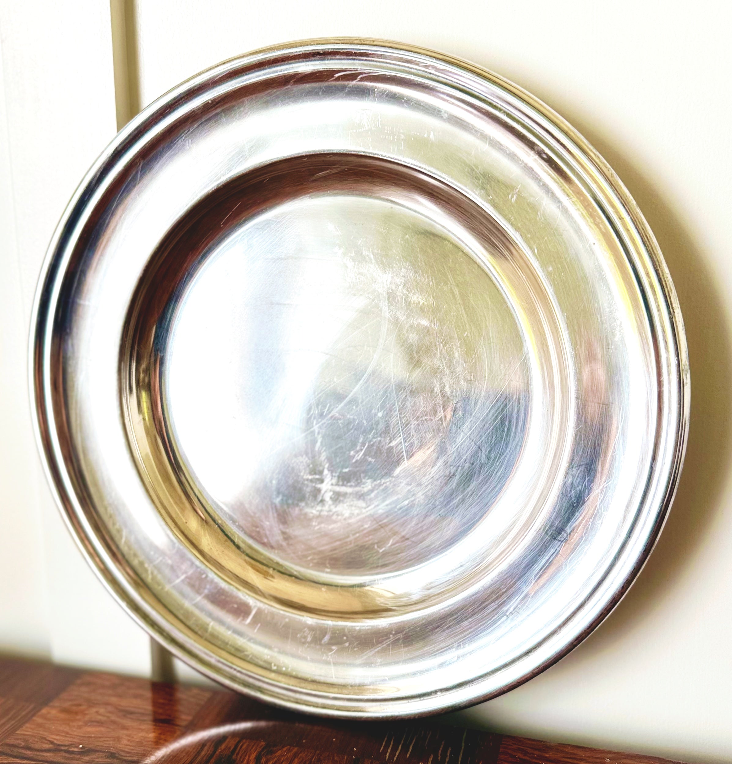 Vintage Hotel Silver Serving Tray, Large