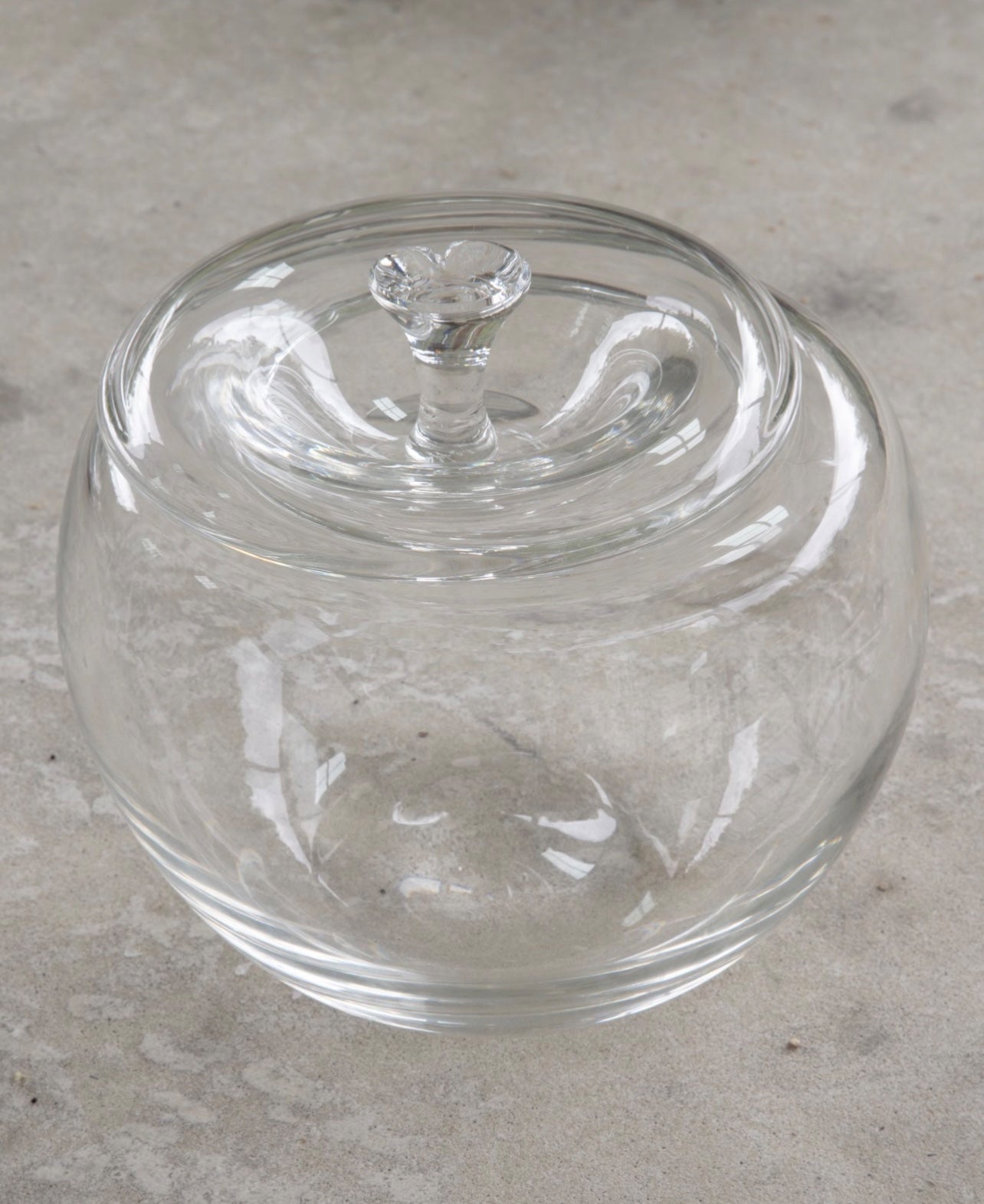 Vintage Elsa Peretti for Tiffany Crystal Apple Lidded Bowl