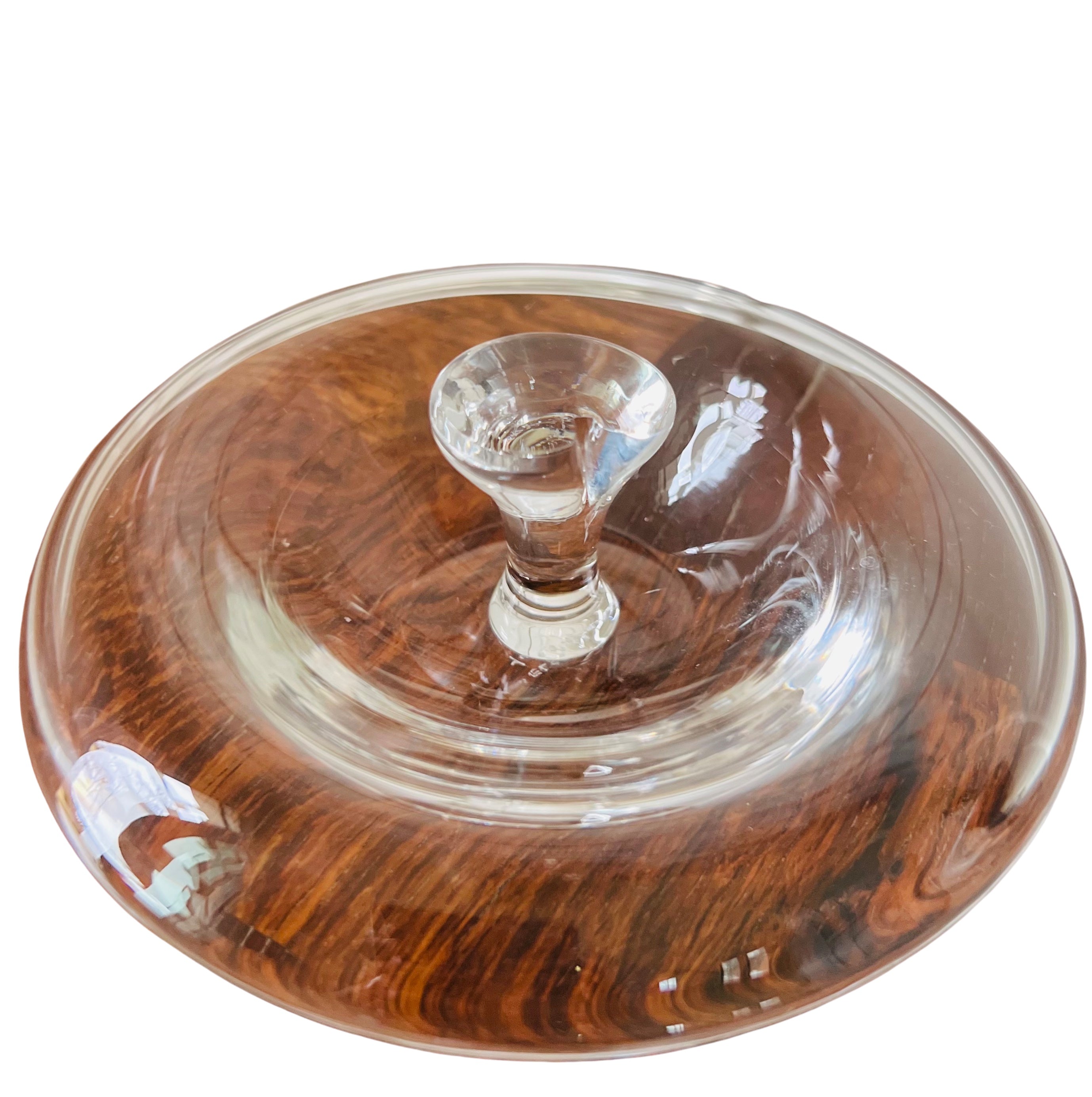 Vintage Elsa Peretti for Tiffany Crystal Apple Lidded Bowl