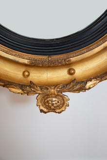 Antique American Gilt Wood Convex Mirror with Perched Eagle, c. late 1800s