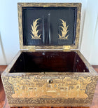 Antique Chinese Gold and Black Lacquered Document Box
