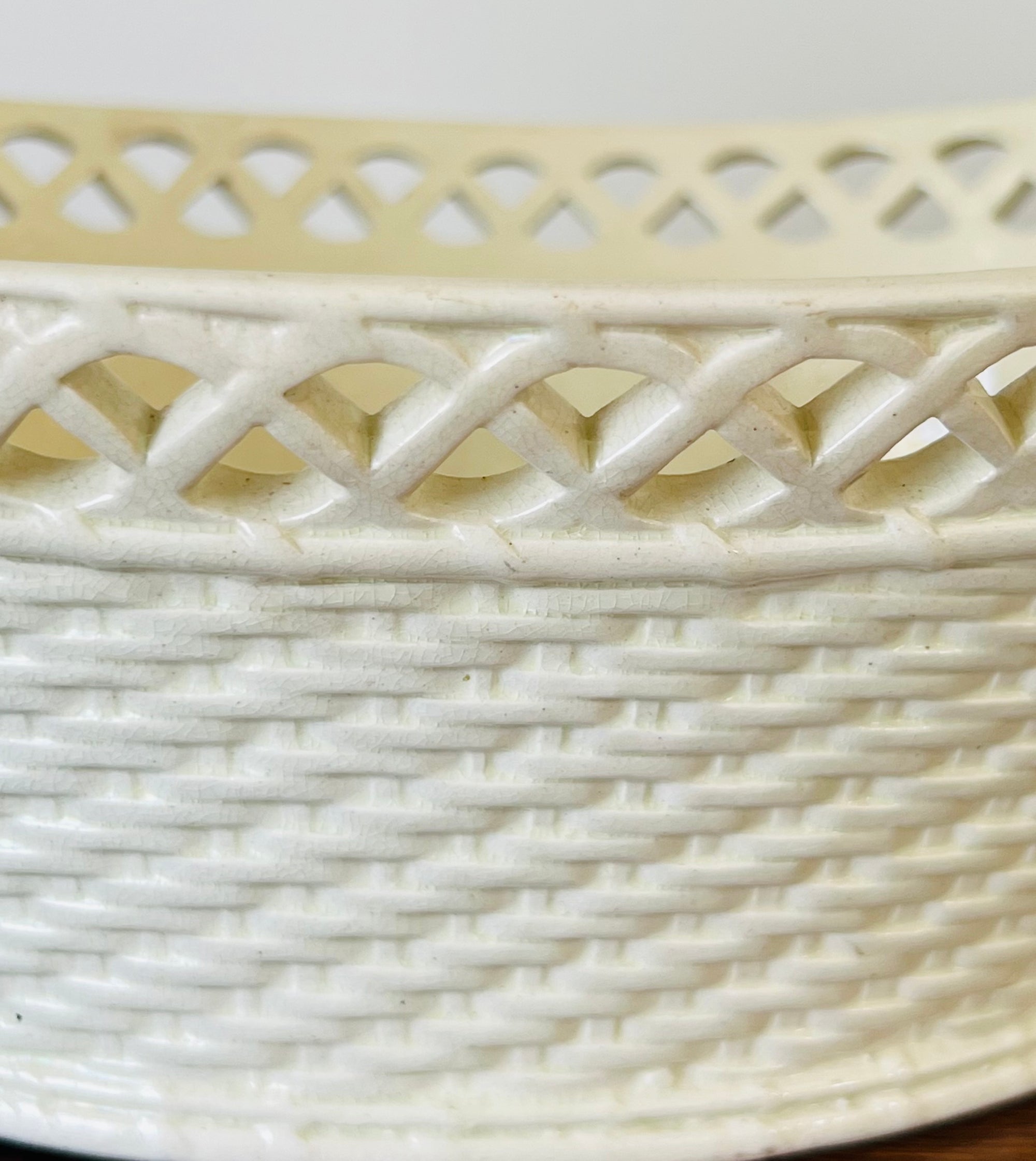 Antique French Creamware Basket