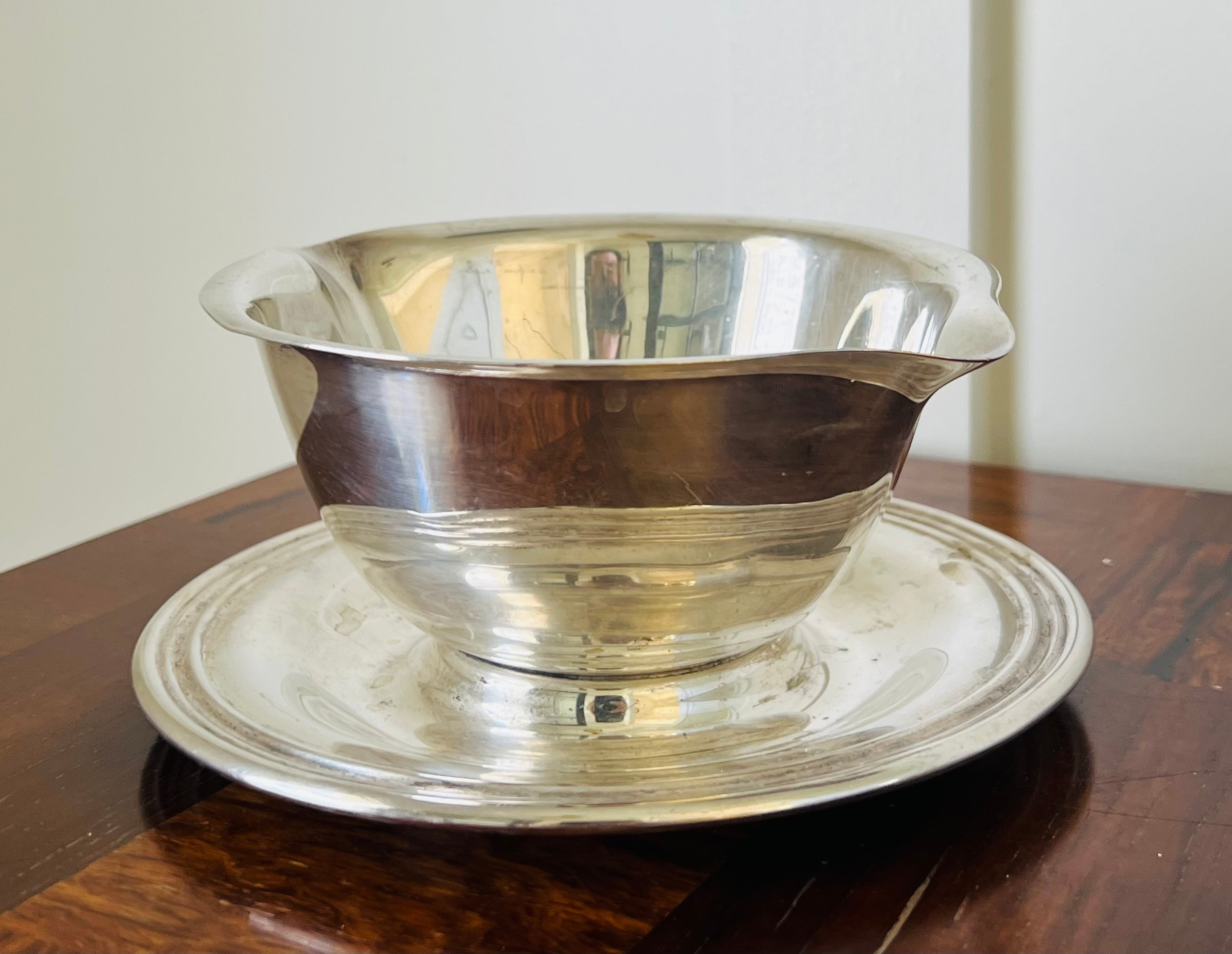 Sterling Silver Sauce Bowl with Underplate