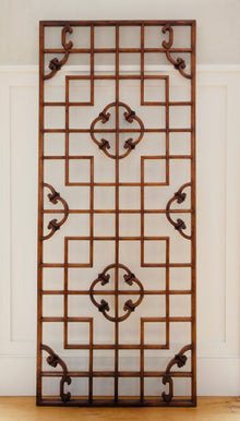 Antique Chinese Carved Elm Window Screen