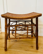 Antique English Bamboo Thebes Stool, c. 1920s