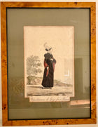 Antique French Engraving, "Fine Linen Laundress in Rouen," c.1825
