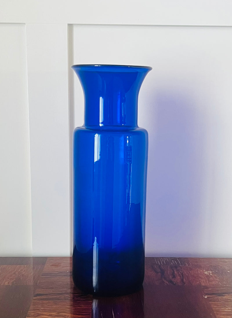 Vintage Handblown Cobalt Glass Vase