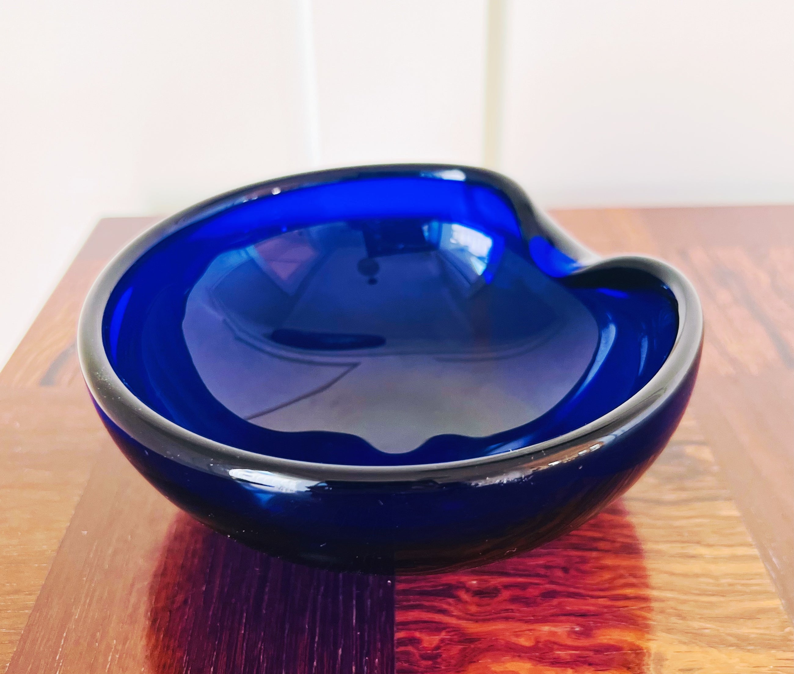 Vintage Glass "Thumbprint" Small Bowl in Cobalt by Elsa Peretti for Tiffany & Co