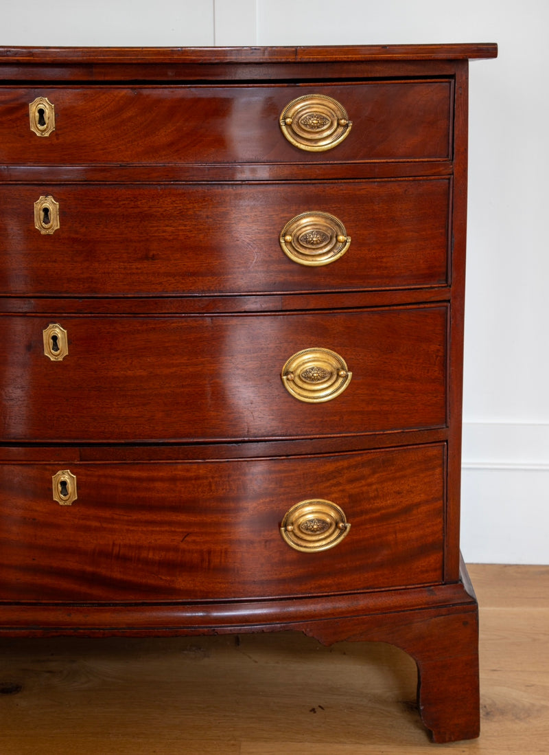 Antique Federal Mahogany Bow Front Chest
