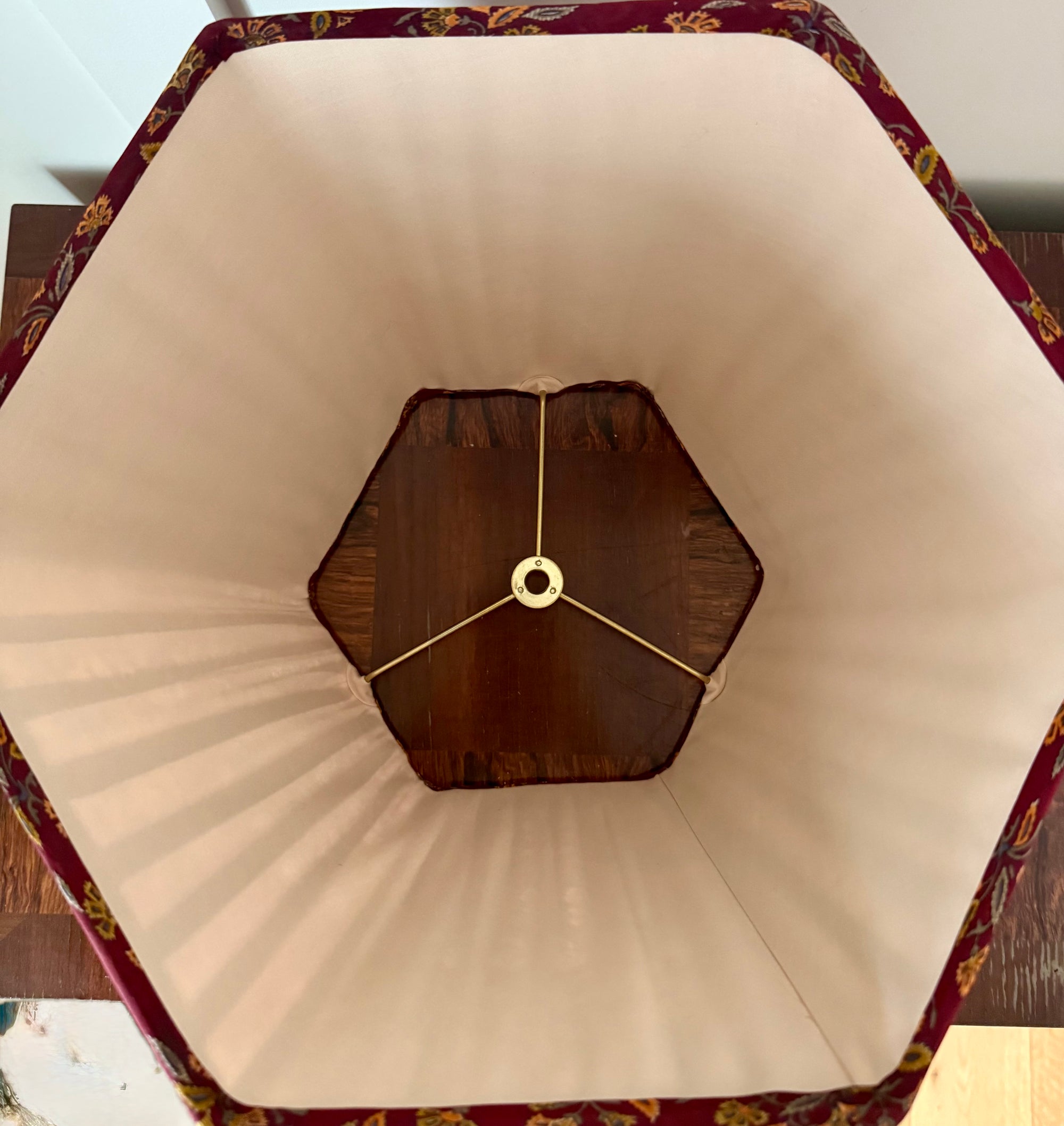 Lampshade, Handmade Silk Sari  Hexagonal Lampshade