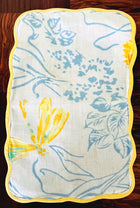 Vintage D. Porthault flax linen cocktail napkins in "Libellules" (Dragonfly) print, Set of Four