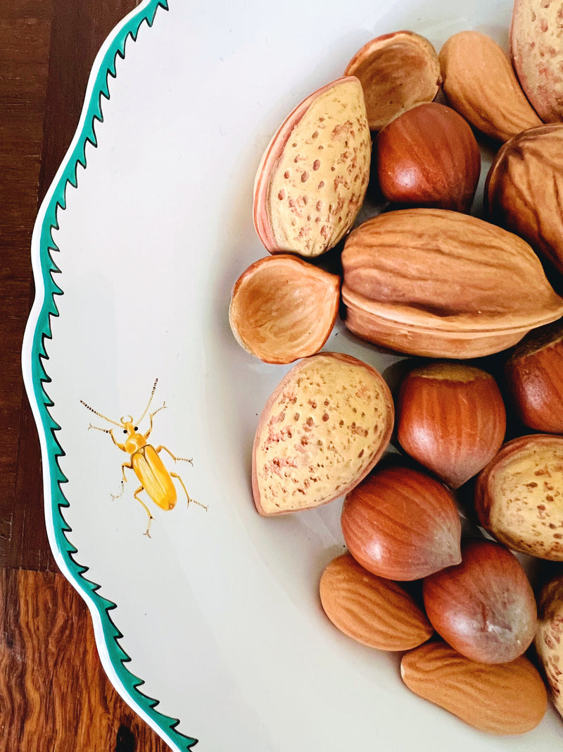 French Porcelain Trompe l'Oeil Plate with Nuts