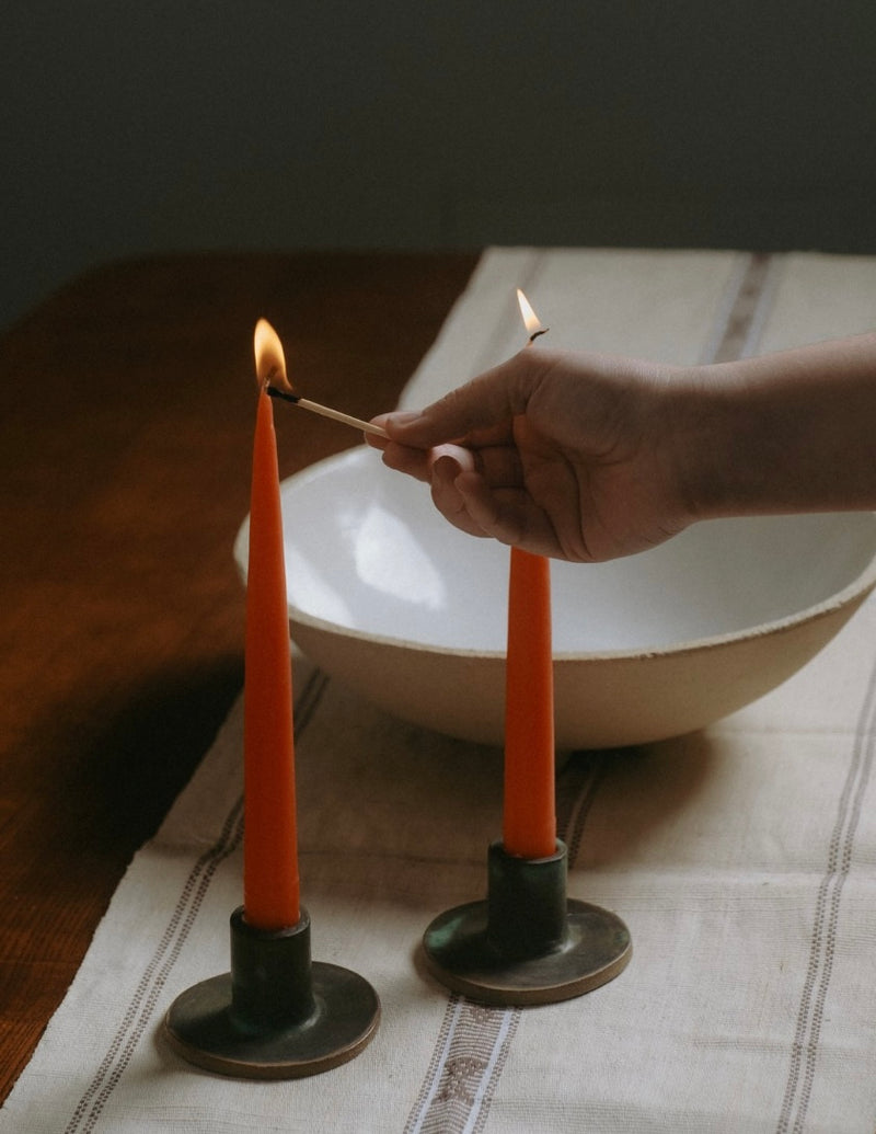 Pair of Minimal Candlesticks by Hudson Valley Potter Meltz Studio