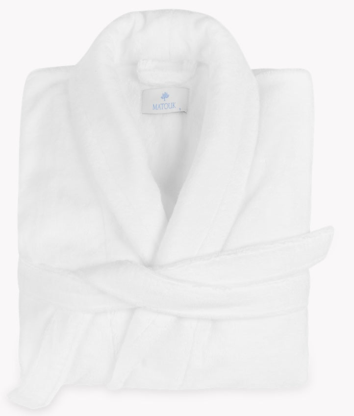 Matouk Milagro Terry Robe, White, Size Medium, 2 Requested