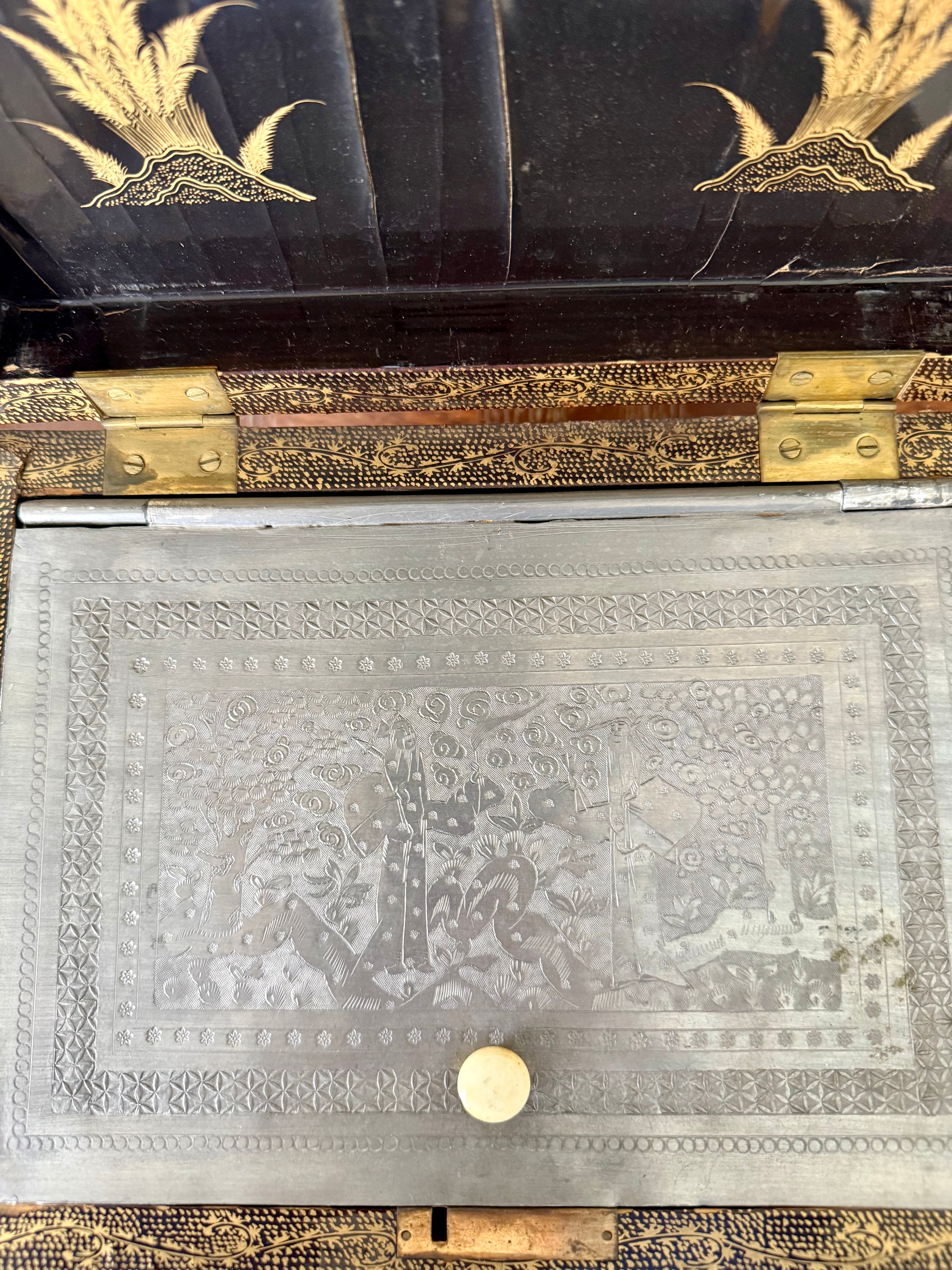 Antique Chinese Gold and Black Lacquered Document Box | Gray Antiques
