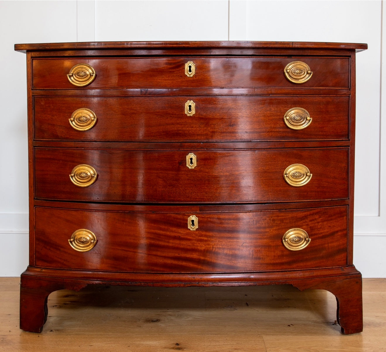 Antique Federal Mahogany Bow Front Chest