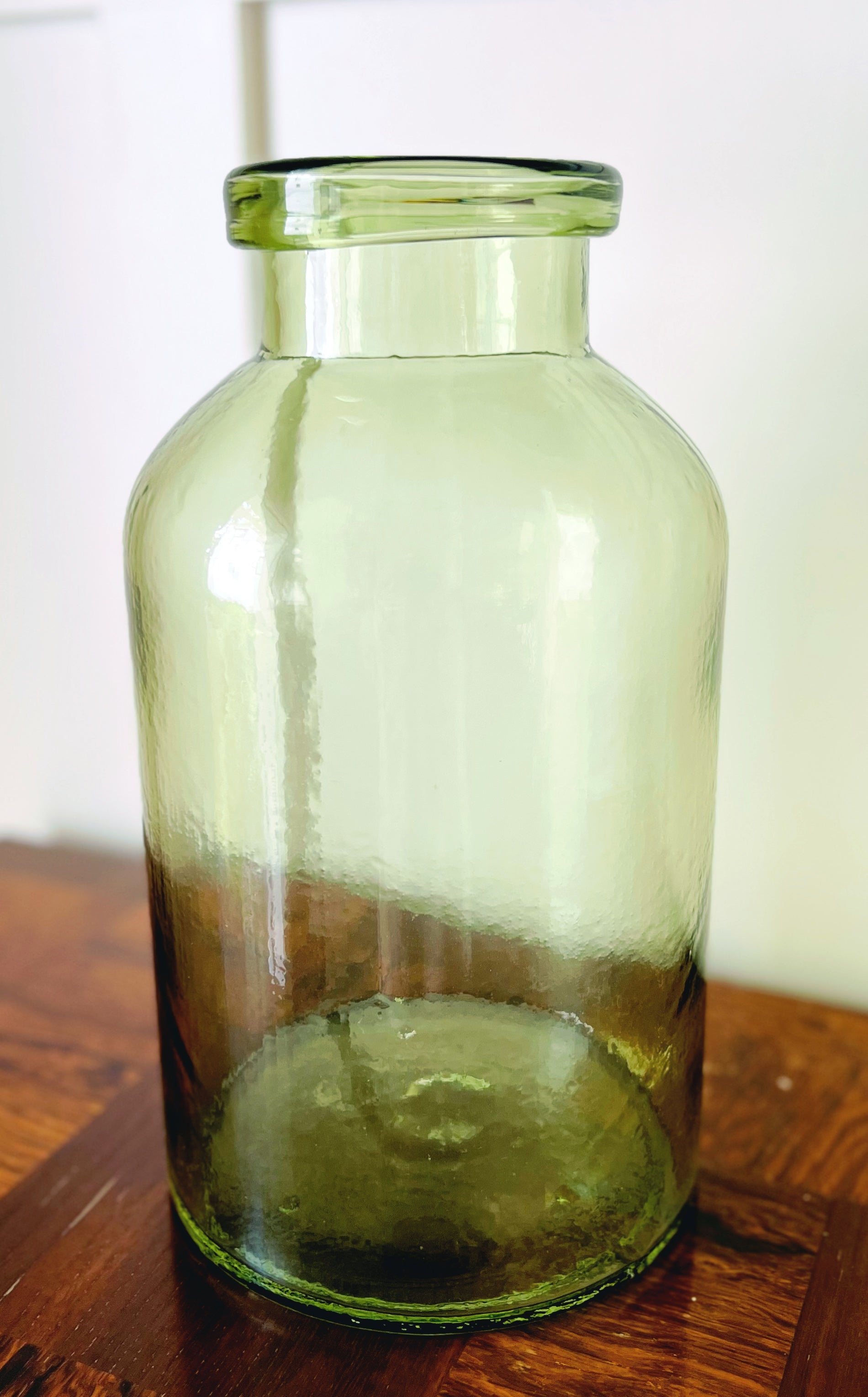 Large Glass Vase in Light Green