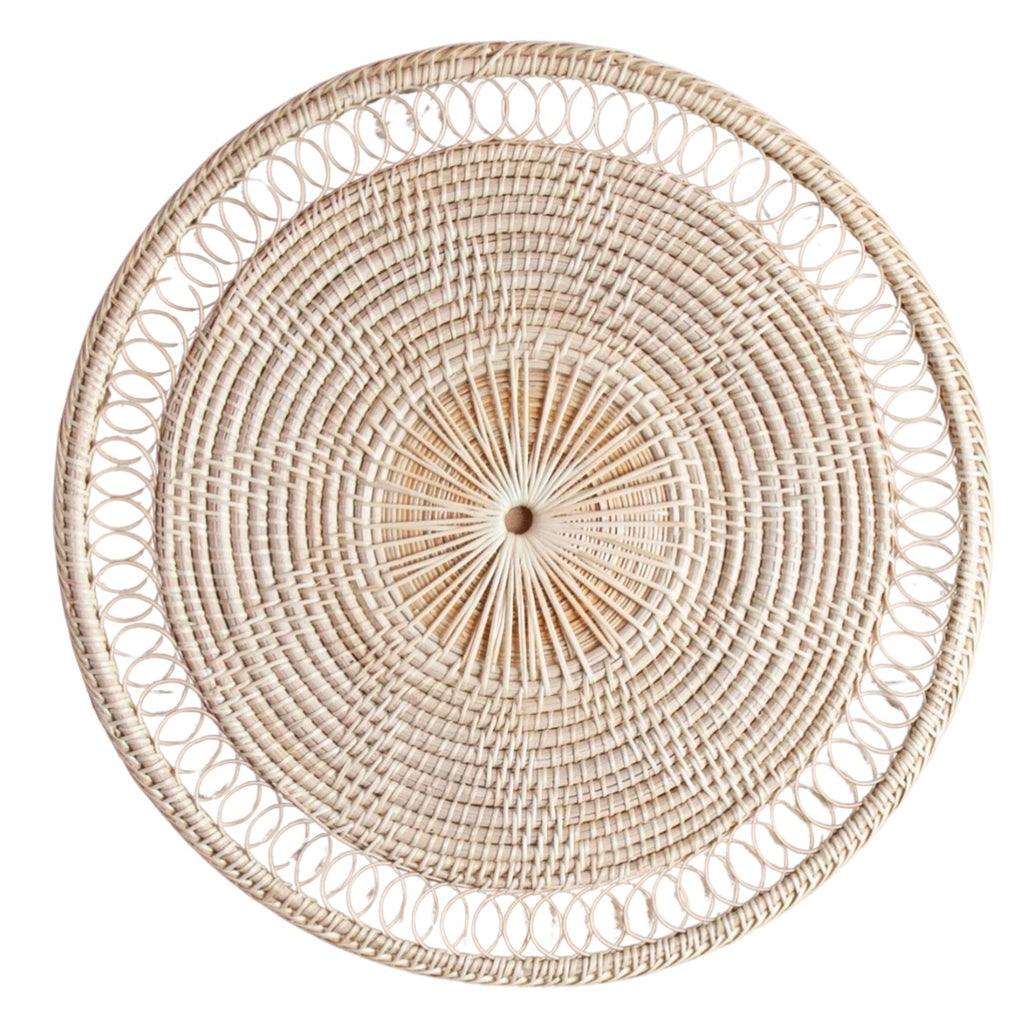 Rattan Round Placemat by Cutter Brooks