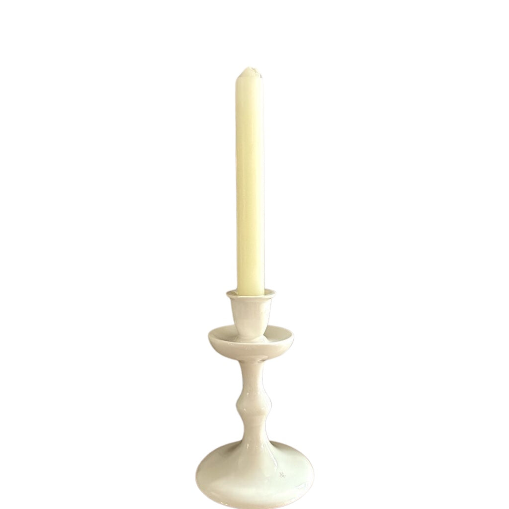 Earthenware Candlestick from the Netherlands in Frisian White