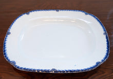 Antique Leeds Platter with Blue Feather Edge and Shell Motif