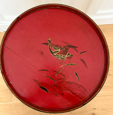 Antique Japanese Black Lacquered Bamboo Side Table