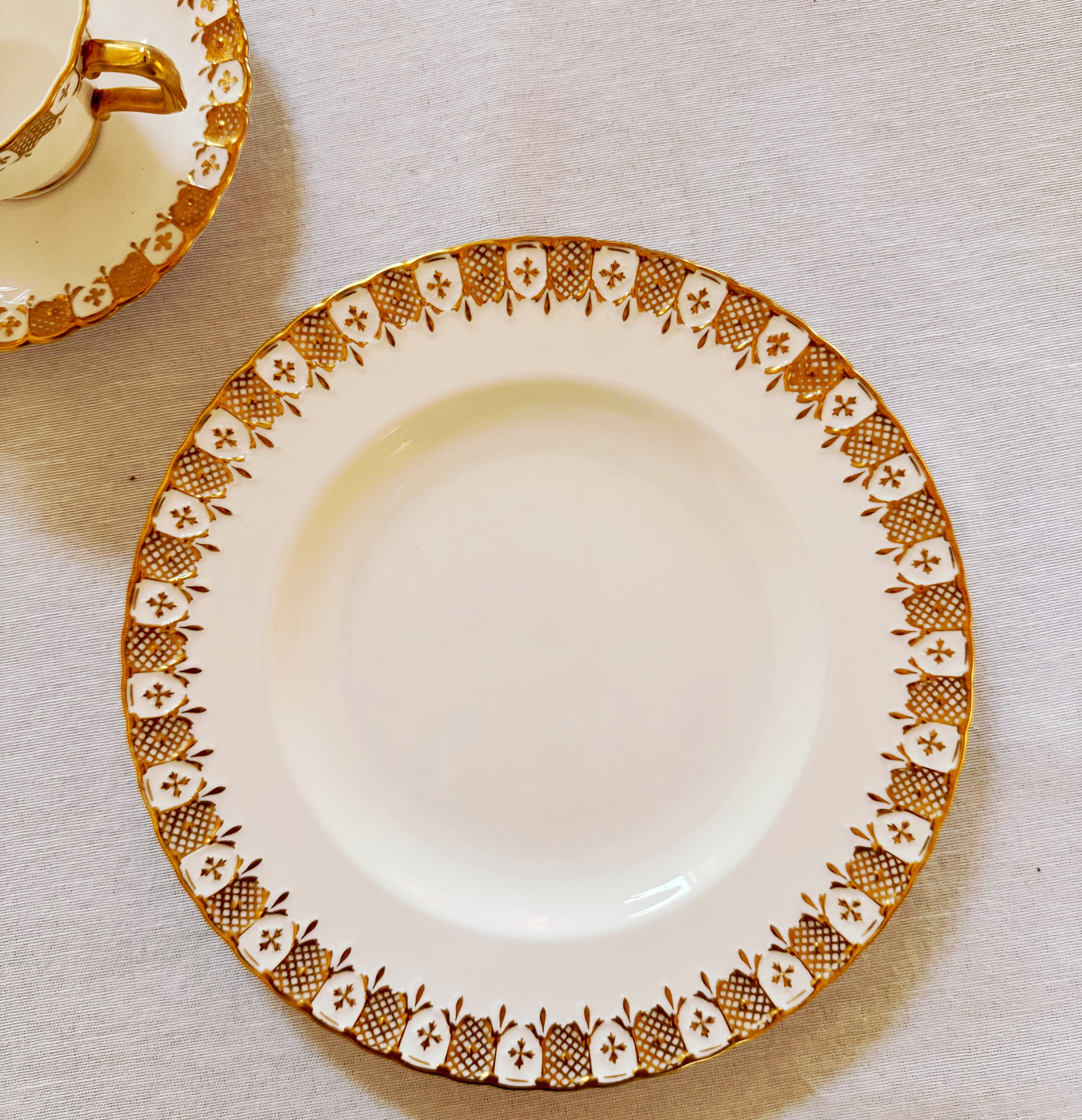 Antique English Bone China Dessert Set | Gray Antiques