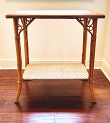 Franch Rattan Two Tier Side Table