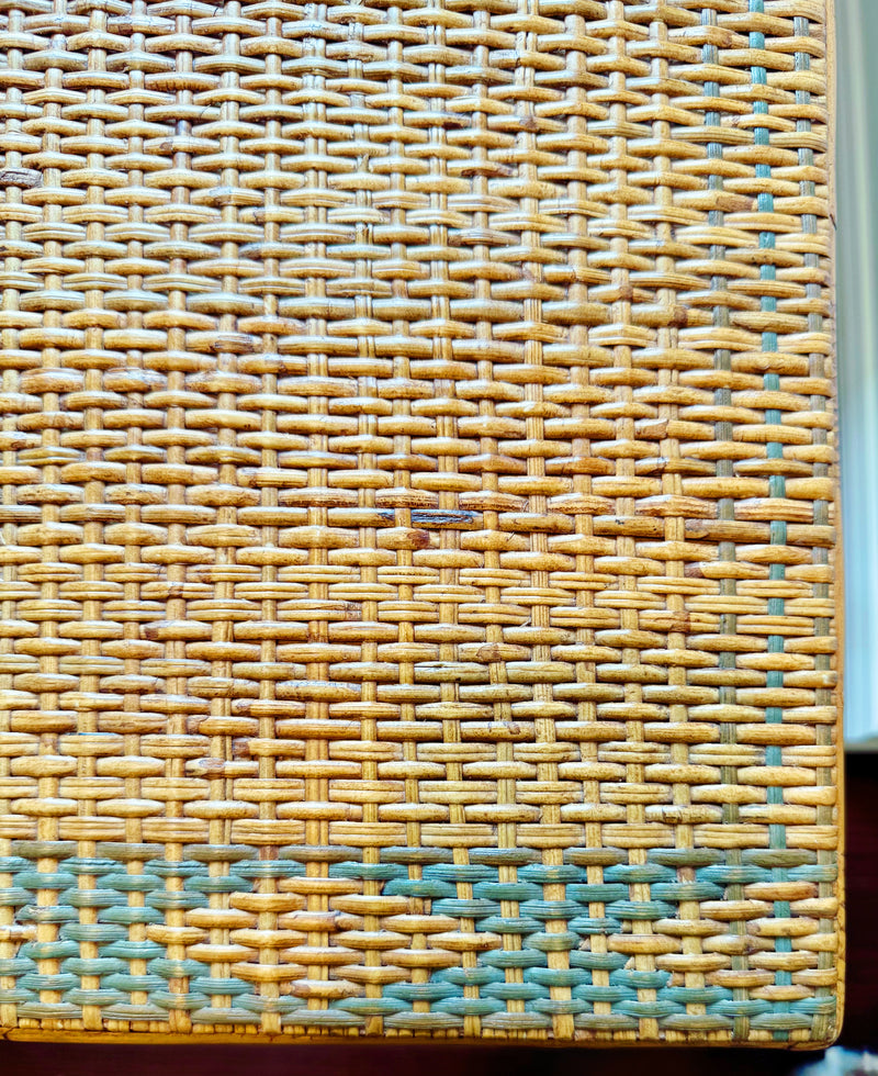 Franch Rattan Two Tier Side Table