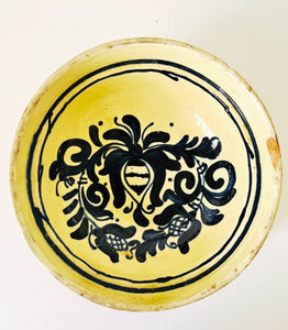 Vintage Hungarian Folk Art Pottery Bowl IlI