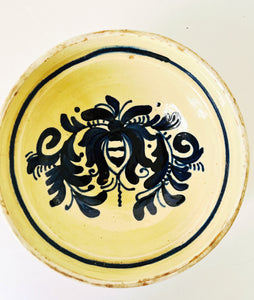 Vintage Hungarian Folk Art Pottery Bowl Il