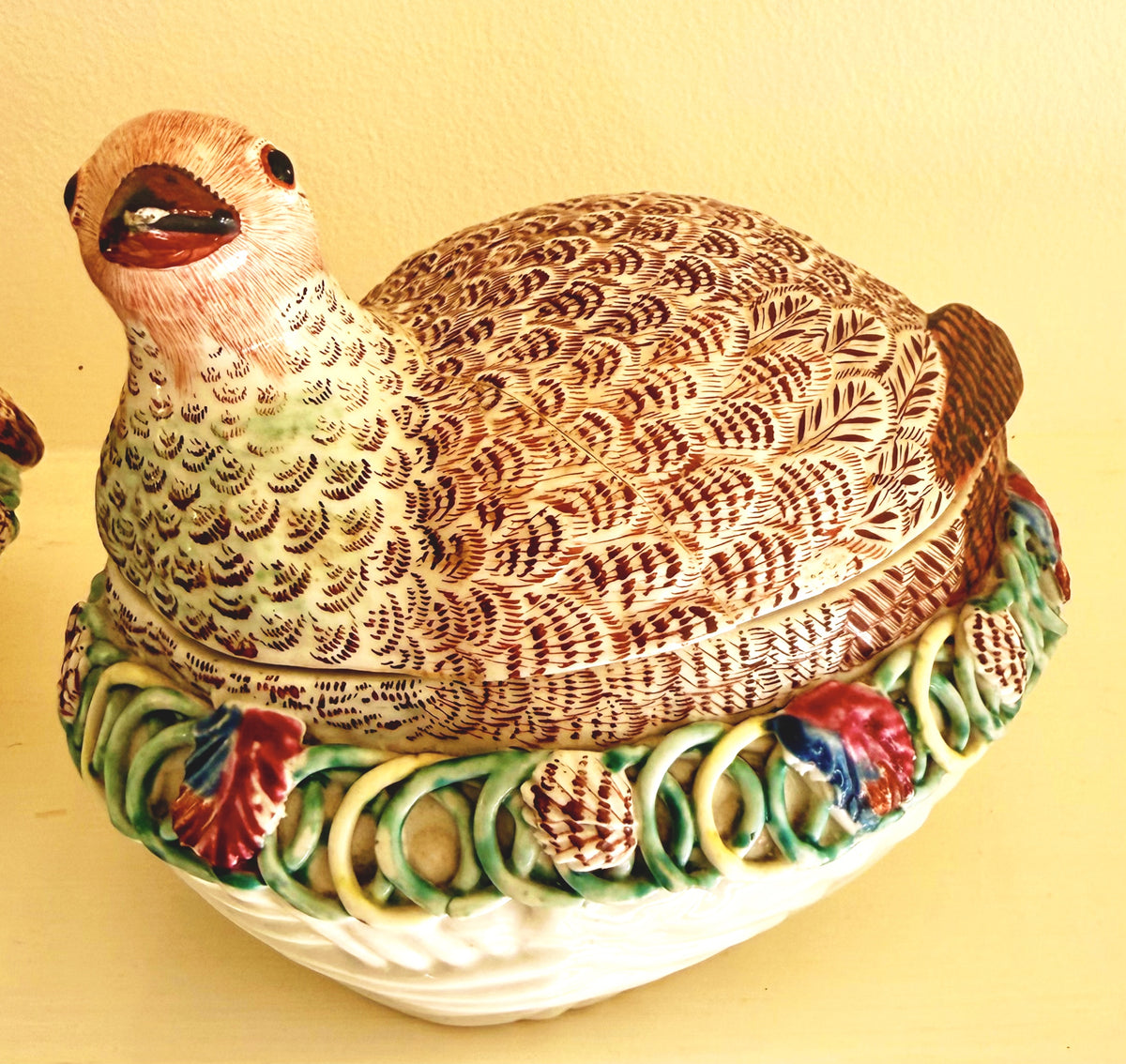 Antique English Porcelain Tureens in The Form of Partridges, c. 1755