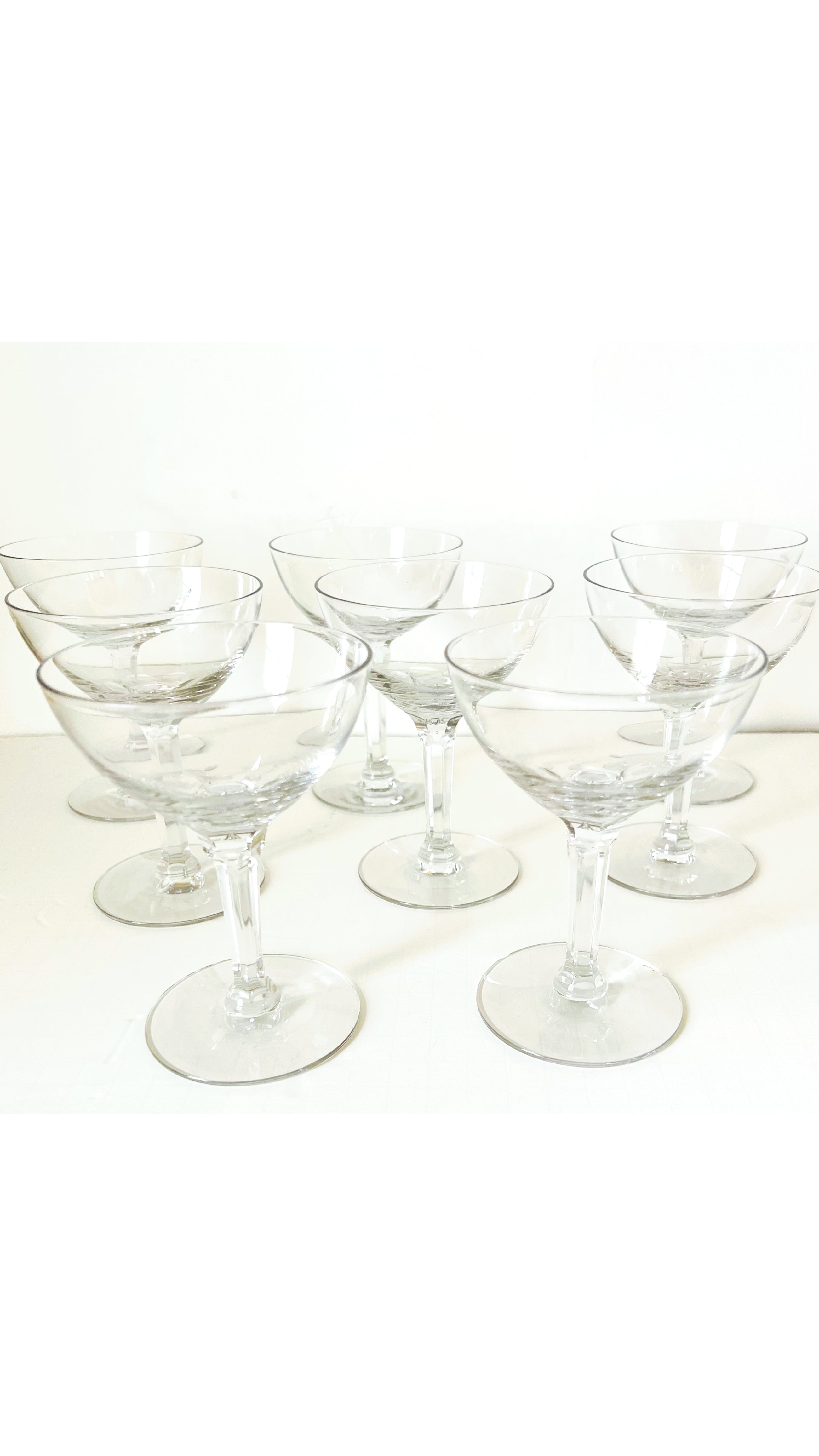 Vintage Crystal  Champagne Coupes, Set of 8