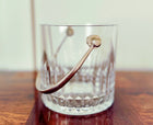Vintage Baccarat Crystal Ice Bucket with Silver Handle and Silver Ice Tongs