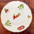 Vintage Digoin & Sarreguemines  Salad/Appetizer Plates with Vegetable Motif and Gold Trim, Set of 6