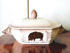Antique French Creamware with Wildlife Motif, Collection of 15 Pieces
