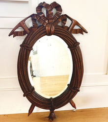 Carved Mahogany Nautical Oval Mirror