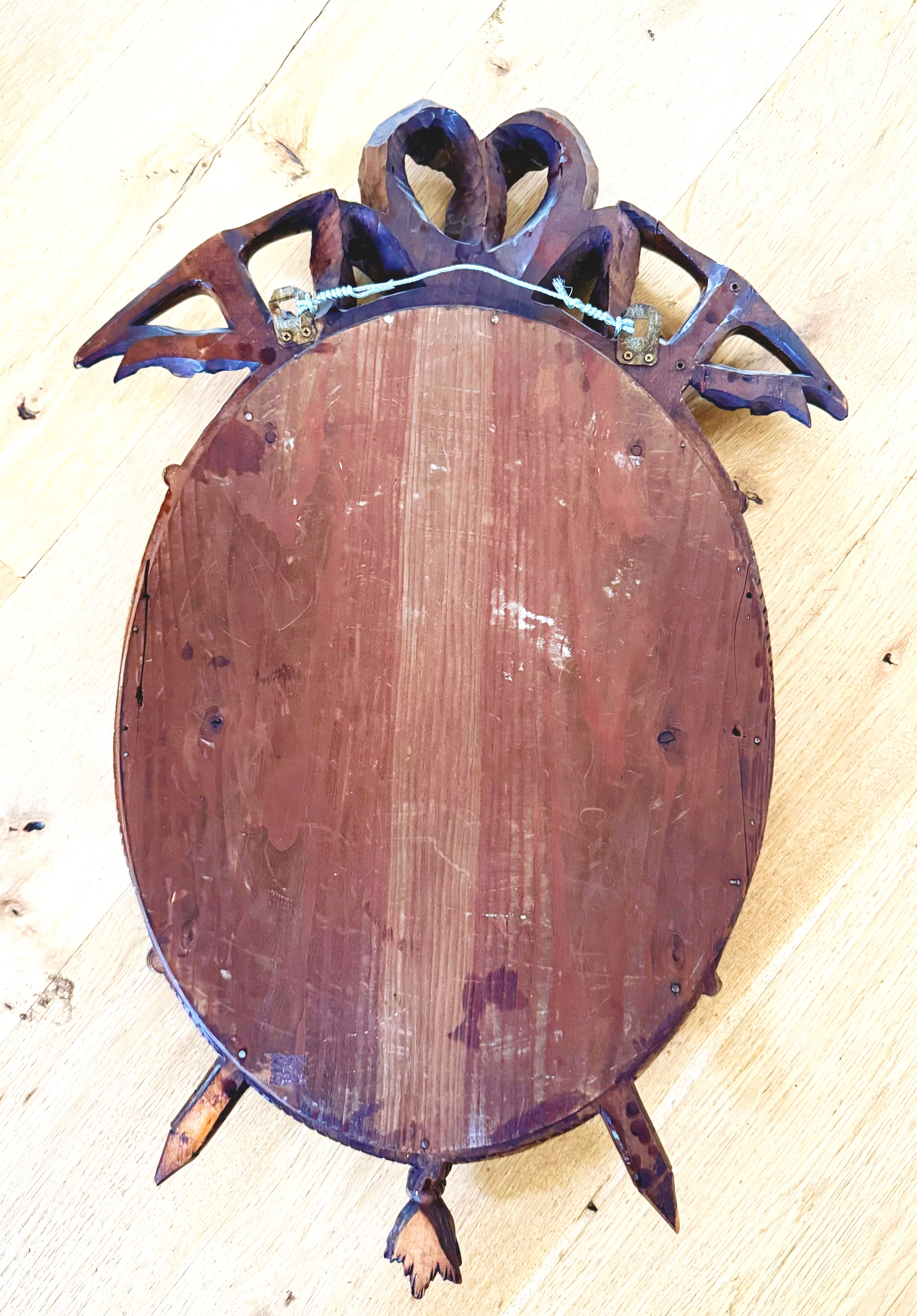 Carved Mahogany Nautical Oval Mirror