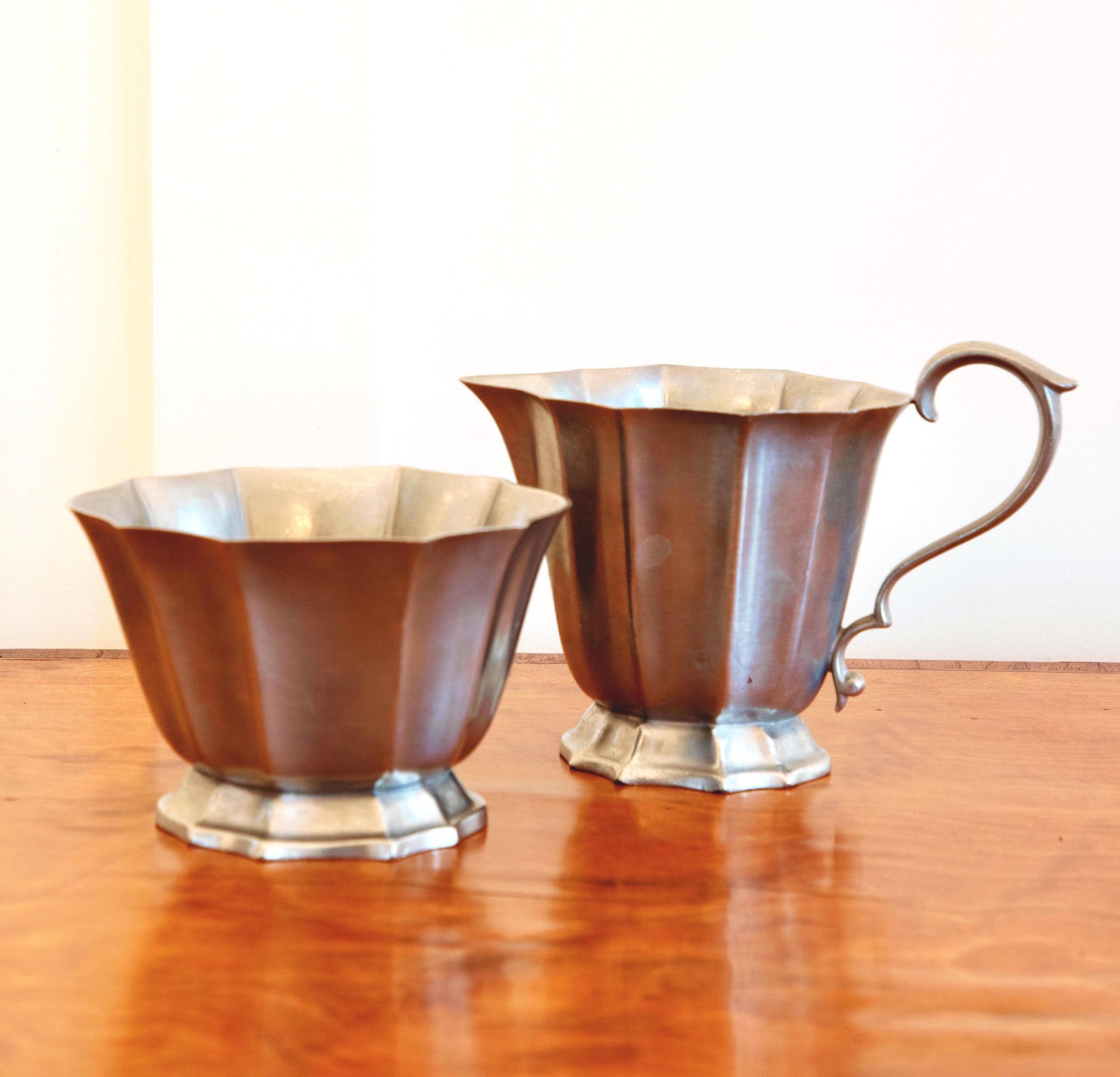 Vintage Pewter Creamer and Sugar by Reed and Barton