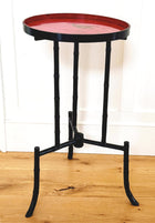 Antique Japanese Black Lacquered Bamboo Side Table