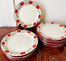 Antique English Royal Tudor Ware Creamware Plates, Set of 16